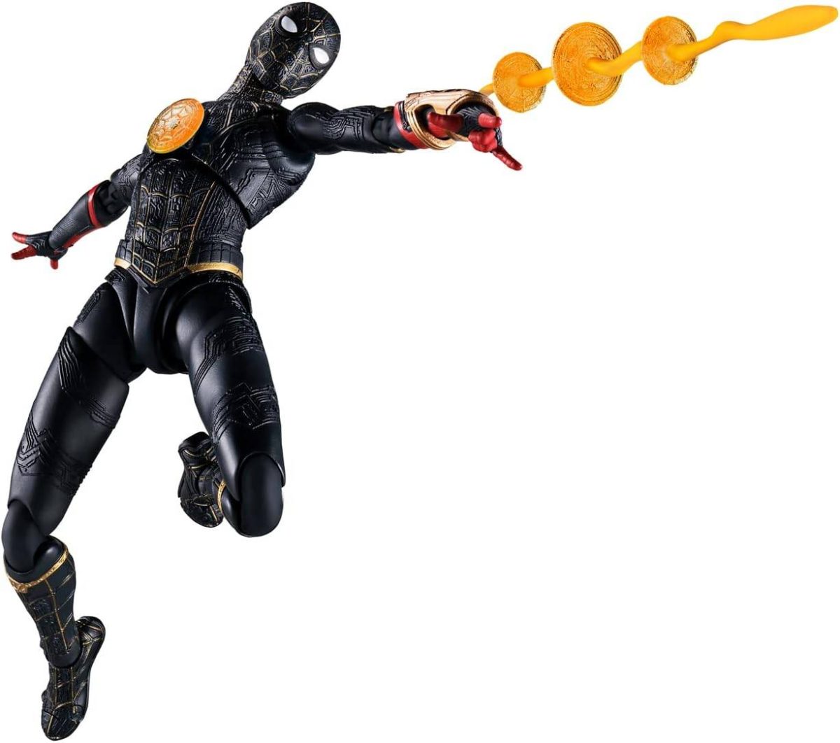 sh figuarts spider man no way home spider man black gold suit suit bandai